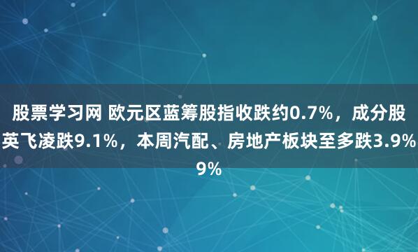 股票学习网 欧元区蓝筹股指收跌约0.7%，成分股英飞凌跌9.1%，本周汽配、房地产板块至多跌3.9%